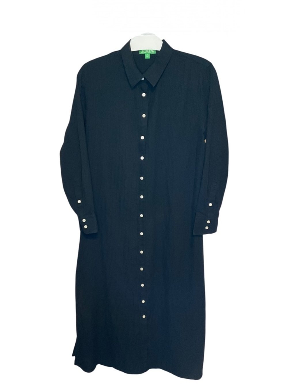 J. Crew Long Beach Shirt In Airy Gauze XS Black